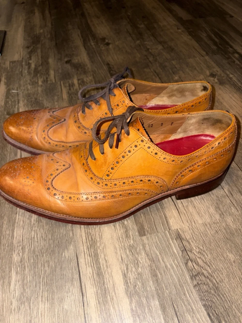 Grenson Brown Wing Tip Brougue Lace-Up Oxfords  Men's - 10